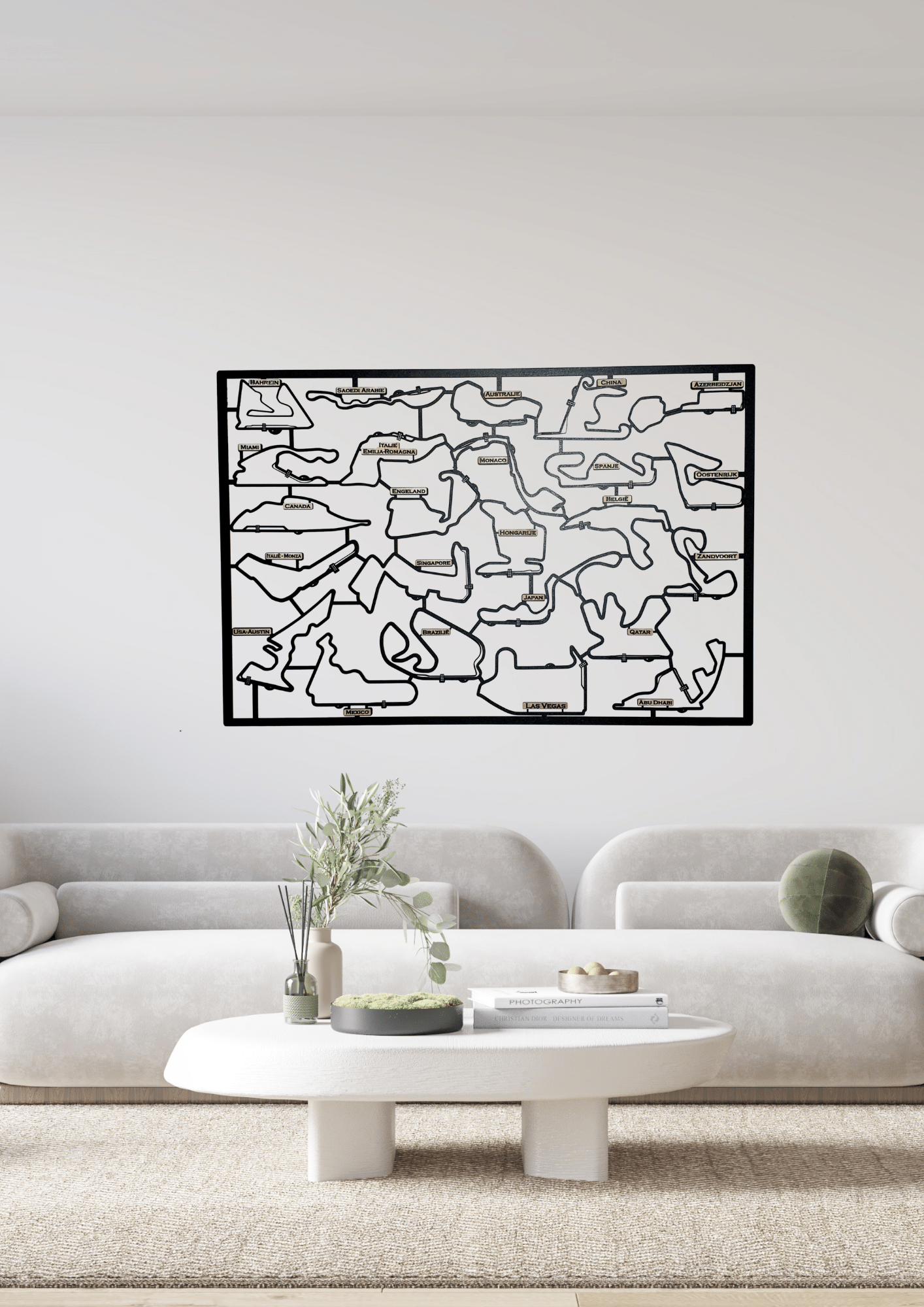 Wall art F1 circuits 2023 24stuks wandpaneel 120cmx80cm