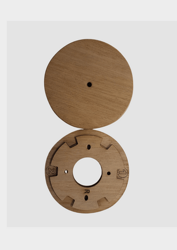 Plafondplaat hout naturel met bajonetsluiting voor makkelijke montage